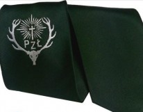 Krawat myśliwski PZŁ logo zielony
